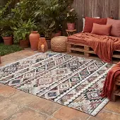 FRAAI Tapis d'extérieur kilim - Lira Inca | 230x330 cm | Rectangulaire | Tissage plat