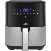 Jocca digital airfryer sort/stål 5 liter 1450 watt, Friteuse, Noir, Argent