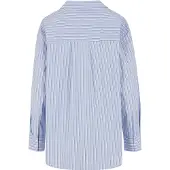 Urban Classics Oversized Striped Long Sleeve Shirt Bleu XL Femme