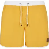 Urban Classics Shorts de bain 'Retro' jaune d'or / blanc