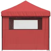 vidaXL Tente de réception pliable Pop-Up avec 4 panneaux latéraux rouge bourgogne