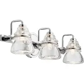 Kichler Applique de salle de bains Talland, chrome poli, 3xG9x3W, verre, dimensions : 16,3 x 55,9 x 17,5 cm, IP44,