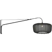 Steinhauer Lumière murale noire Vela Lino avec teinte noire Ø60cm
