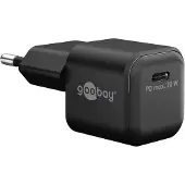 Goobay Chargeur rapide USB-C PD GaN Nano 20 W (20 W, 1 portion), Chargeur USB, Noir