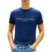 Tommy Hilfiger Logo Short Sleeve T-shirt Bleu M Homme