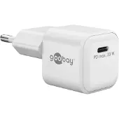 Goobay USB-C PD GaN Schnellladegerät Nano 20 W weiss (20 W, 1 portion), Chargeur USB, Blanc