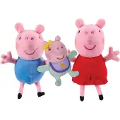 Pipsa Possu Peppa Pig 3 Pack - Peppa avec et Evie Ensemble de peluches douces