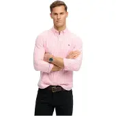 Superdry Preppy Oxford Long Sleeve Shirt Rose S Homme