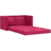vidaXL Canapé de sol avec fonction sommeil vin rouge 122x204x55 cm velours
