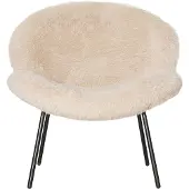 Happy Garden Fauteuil en fausse fourrure beige SACHA
