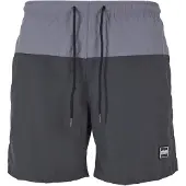 Urban Classics Shorts de bain brun foncé / gris / blanc