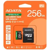 ADATA Carte mémoire - - Speed Plus - 256 Go - microSDXC - UHS-I U3 - Classe 10