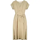 Deeluxe Teyssa Short Sleeve Long Dress Beige L Femme