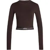 Adidas T-shirt fonctionnel 'Hyperglam' marron / blanc