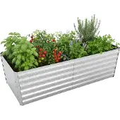 Relaxdays Jardinière surélevée RelaxRelaxdays, métal galvanisé, fleurs, plantes et légumes, dimensions : 60 x 200 x 100 cm, jardinière rectangulaire, couleur argent