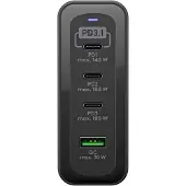 Goobay 65885 Chargeur rapide multiport USB-C PD GaN (240 W) noir, noir, 1,5 m - 3x ports USB-C (Power Delivery) et 1x port USB-A