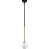 Nova Luce Savoy - lampe suspendue - Ø 11 x 163 cm - satin doré, noir mat et blanc opale