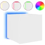 vidaXL Armoire TV murale avec lampes LED blanc 30,5x35x30 cm
