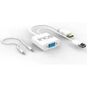 Inca Adaptateur IVTH-01 VGA vers HDMI (+câble USB et audio) (HDMI, VGA, 20 cm), Adaptateur données + vidéo, Blanc