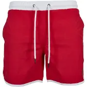 Urban Classics Shorts de bain rouge feu / blanc