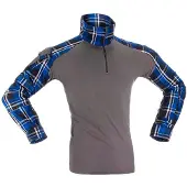 Invadergear Flannel Combat Long Sleeve T-shirt Gris L
