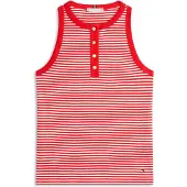 Tommy Hilfiger Gold Button Henley Sleeveless Top Rose XS Femme