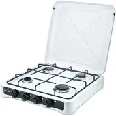 Ravanson K-04t Butane Gas Kitchen Stove 4 Burners Argenté