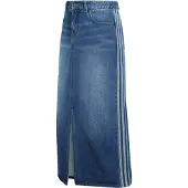 Adidas Originals 3 Stripes Pencil Denim Skirt Bleu 30 Femme