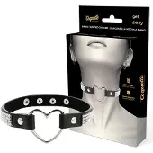 Coquette - collier ras de cou strass cœur - noir