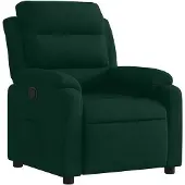 vidaXL Fauteuil relax vert foncé velours