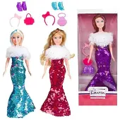 Toi-Toys Poupée adolescente Gala Paillettes - Poupée de mode avec paillettes réversibles