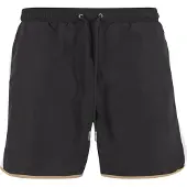 Urban Classics Shorts de bain beige foncé / noir / blanc