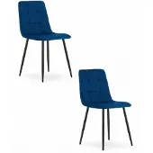 Leobert Chaise KARA - velours bleu marine x 2