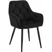Leobert Chaise - - Jork - Velours Noir/Pieds Noirs