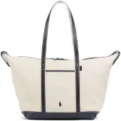 Ralph Lauren pour femme. 428973072002 Sac cabas shopper grand en toile beige (OSFA), Casuel, Coton