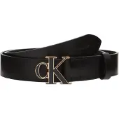 Calvin Klein Ceinture 'CK Monogram Buckle' or / noir