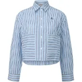 s.Oliver Chemisier marine / bleu clair / blanc