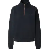 Superdry pour femme. W2012666A Sweat Essential Logo Emb Half Zip marine (XS), Casuel, Coton, Manche longue