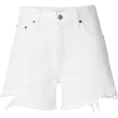 Levi's Ribcage Denim Shorts Blanc 24 Femme