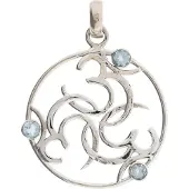 BERK Anhänger Triple OM mit Topaz, (Argent 925)