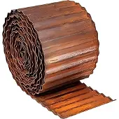 Relaxdays Bordure de pelouse , 10 m x 15 cm, métal, aspect rouillé, en rouleau, bordure flexible pour parterres, bordure pour parterres et pelouse, marron