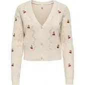 ONLY Cardigan 'ONLBirtie' écru / vert / poudre / rouge