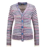 Goldner Cardigan bleu / violet / rose / blanc naturel