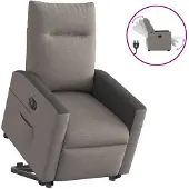 vidaXL Fauteuil relax avec releveur électrique Taupe Tissu