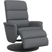 vidaXL Fauteuil relax avec repose-pieds Gris Similicuir