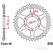 JT Sprockets 530 Jtr816.45 Steel Rear Sprocket Argenté 45t