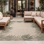 FRAAI Tapis d'extérieur - Tiga Edge Vert | 230x330 cm | Rectangulaire | Tissage plat