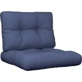 vidaXL Coussins de palette lot de 2 bleu marine tissu