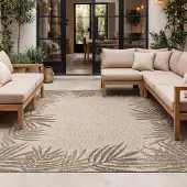 FRAAI Tapis d'extérieur | Tiga Edge Taupe | 80x150cm | Taupe | Rectangulaire | Tapis d'extérieur