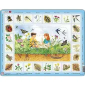 Larsen Puzzle Puzzle Cadre - Apprendre l'Anglais : Dans le Pré (en Anglais) - 26 à 50 pièces